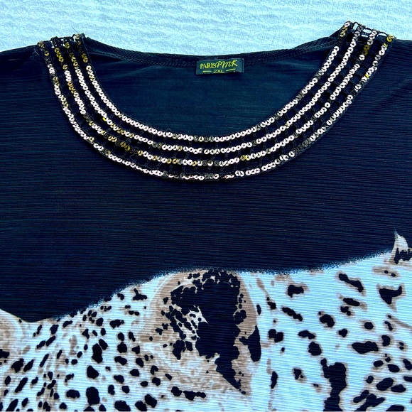 PARIS PINK CHEETAH BLOUSE - Picture 4 of 10